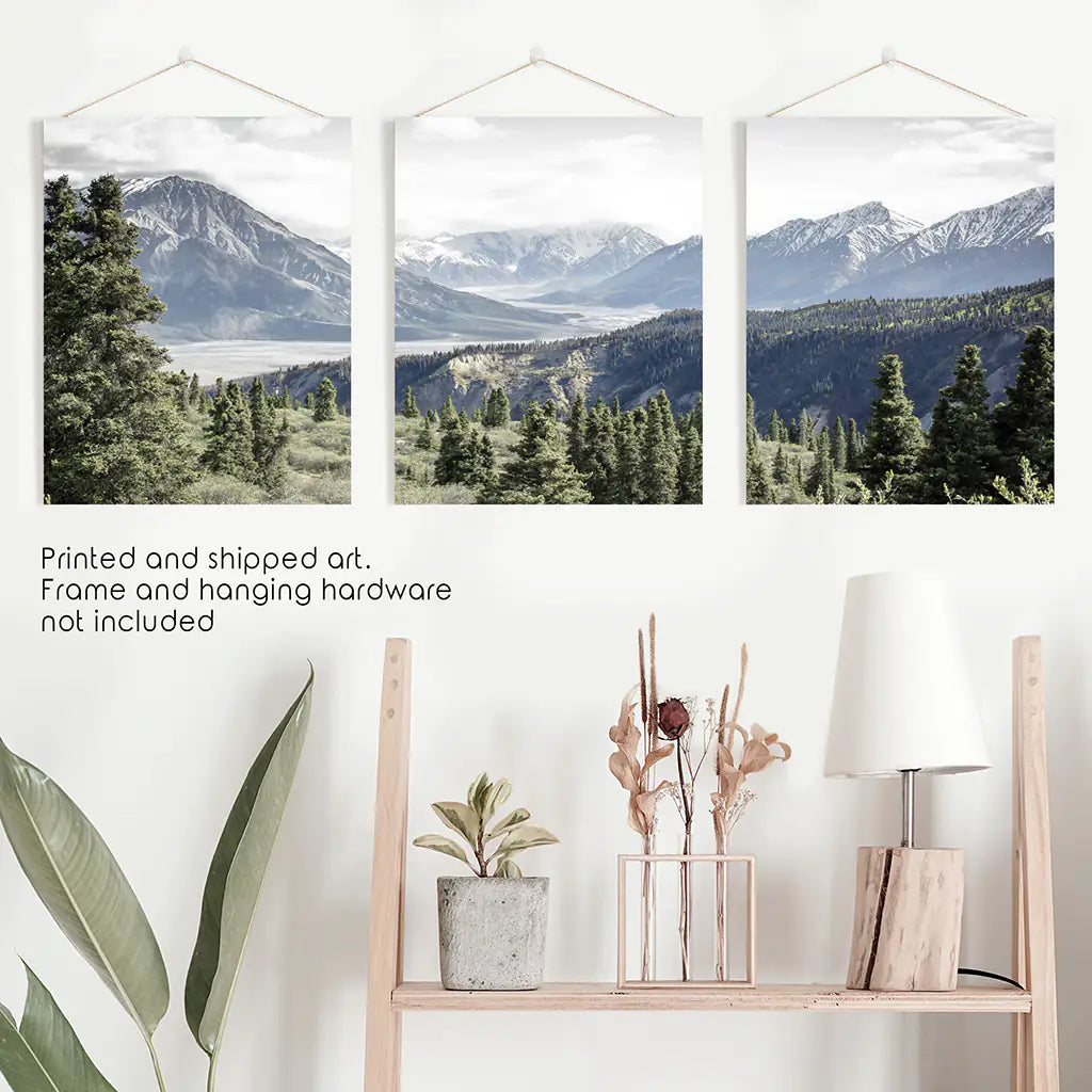 Mountain Wilderness Wall Art Set of 3 Nature Prints