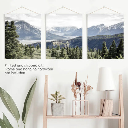 Mountain Wilderness Wall Art Set of 3 Nature Prints