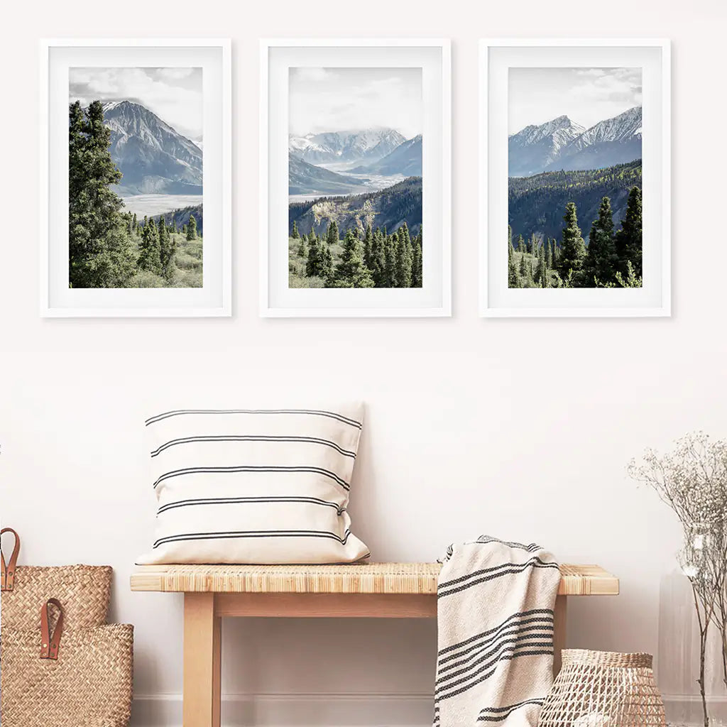 Mountain Wilderness Wall Art Set of 3 Nature Prints