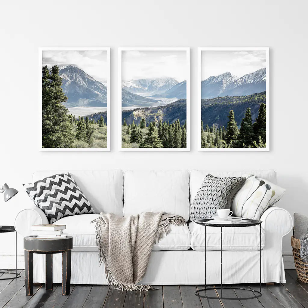 Mountain Wilderness Wall Art Set of 3 Nature Prints