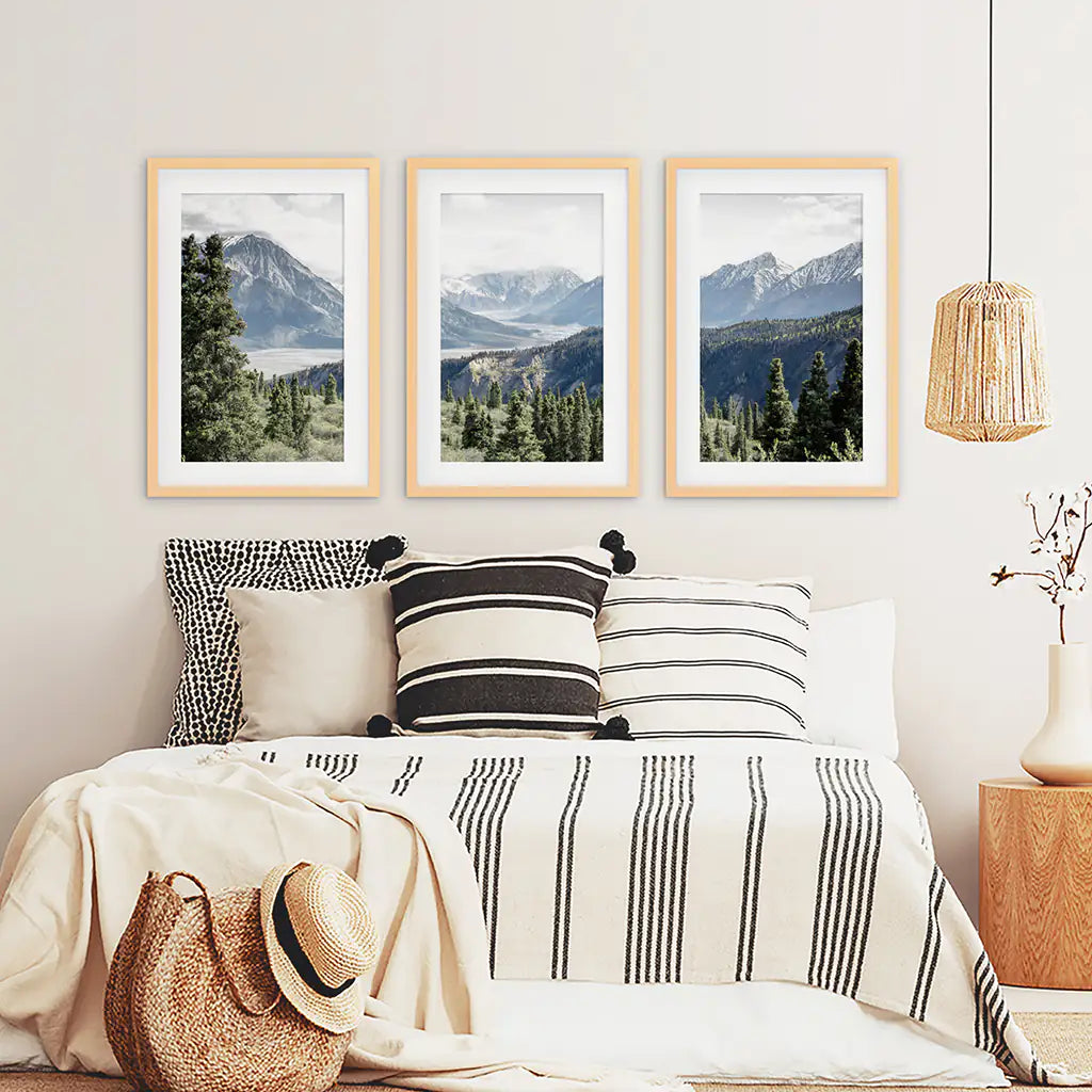 Mountain Wilderness Wall Art Set of 3 Nature Prints