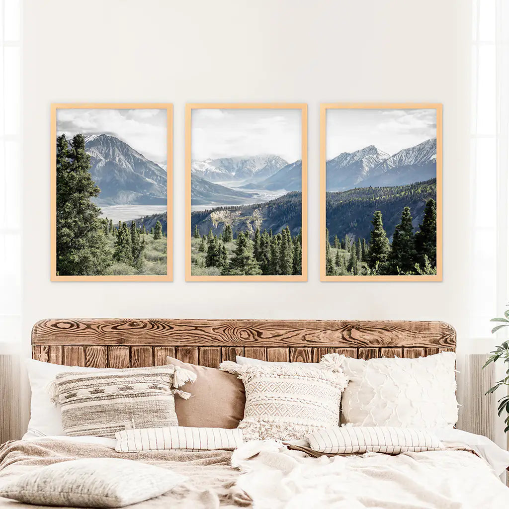 Mountain Wilderness Wall Art Set of 3 Nature Prints