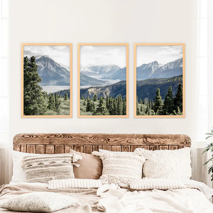 Mountain Wilderness Wall Art Set of 3 Nature Prints