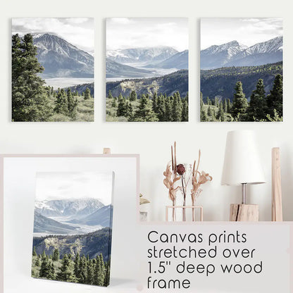 Mountain Wilderness Wall Art Set of 3 Nature Prints