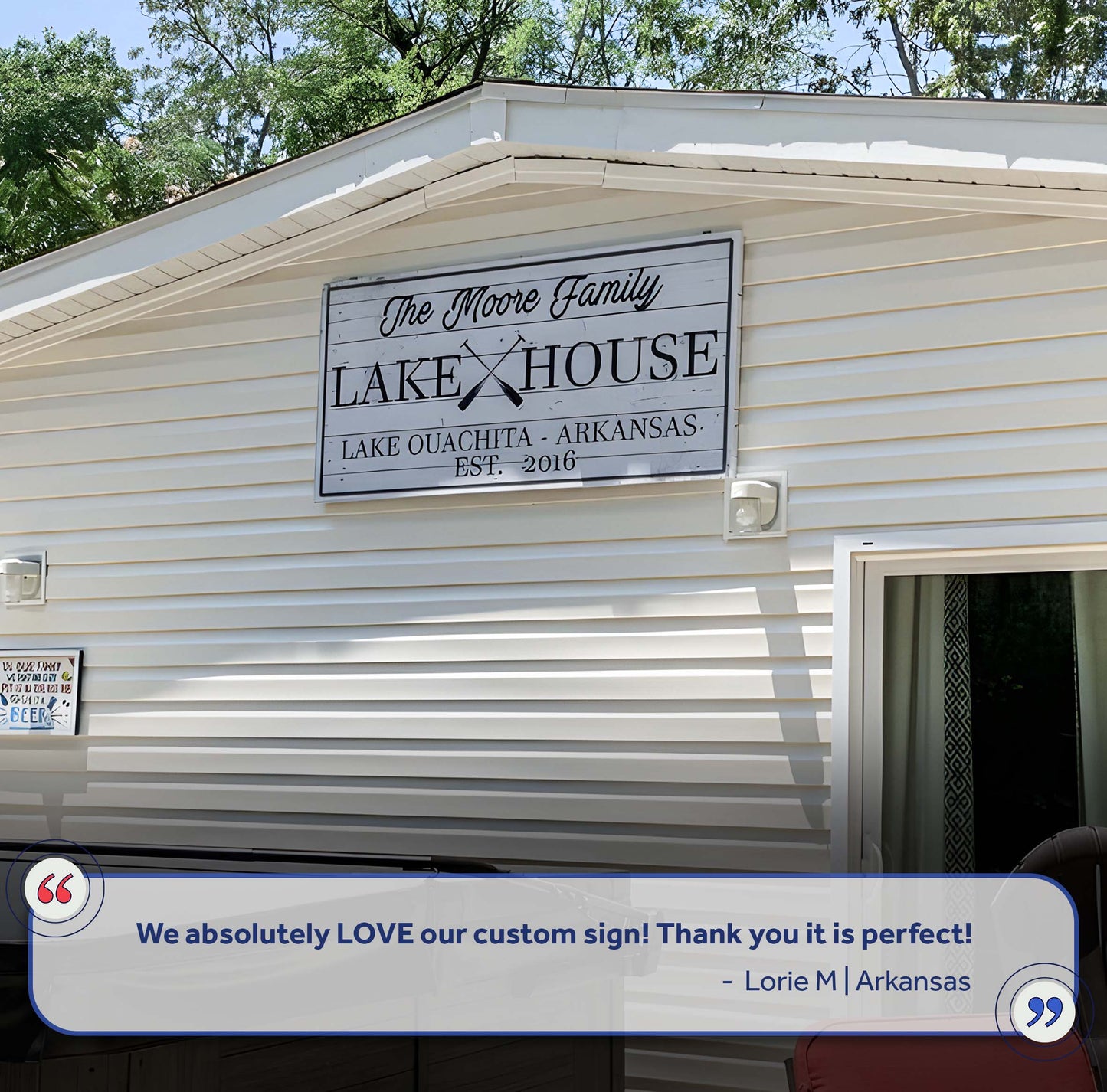 Family Lake House Paddle Sign Personalized Canvas Wall Art