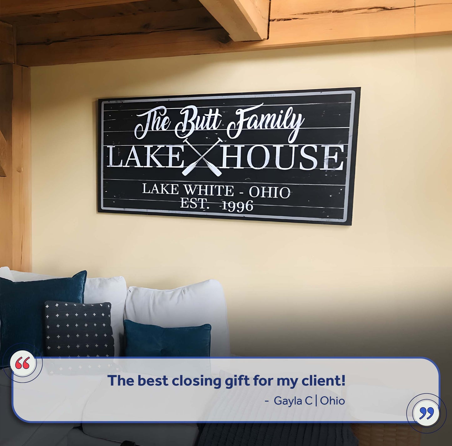 Family Lake House Paddle Canvas Sign II