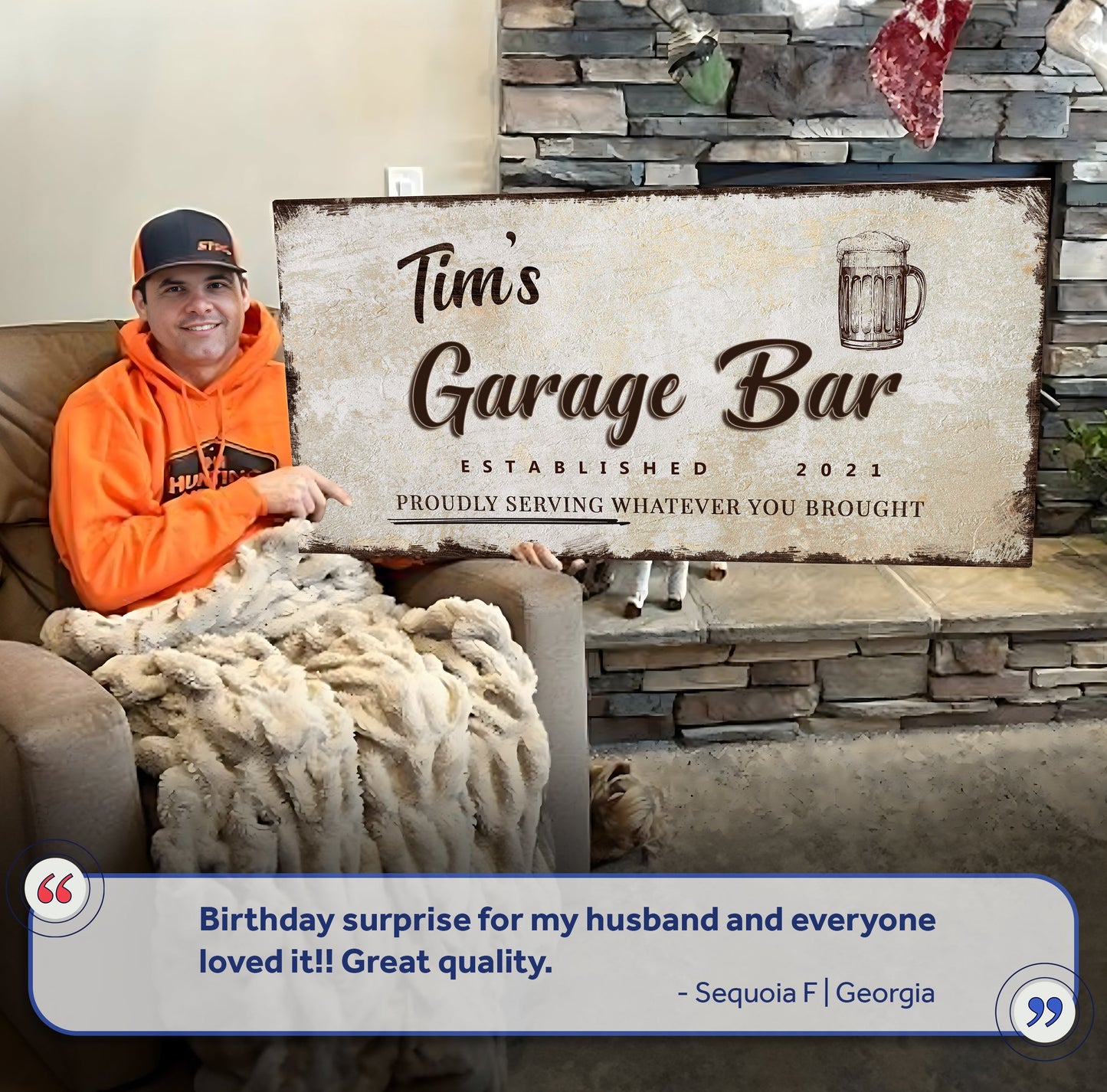 Garage Bar Canvas Wall Art Sign - Style B