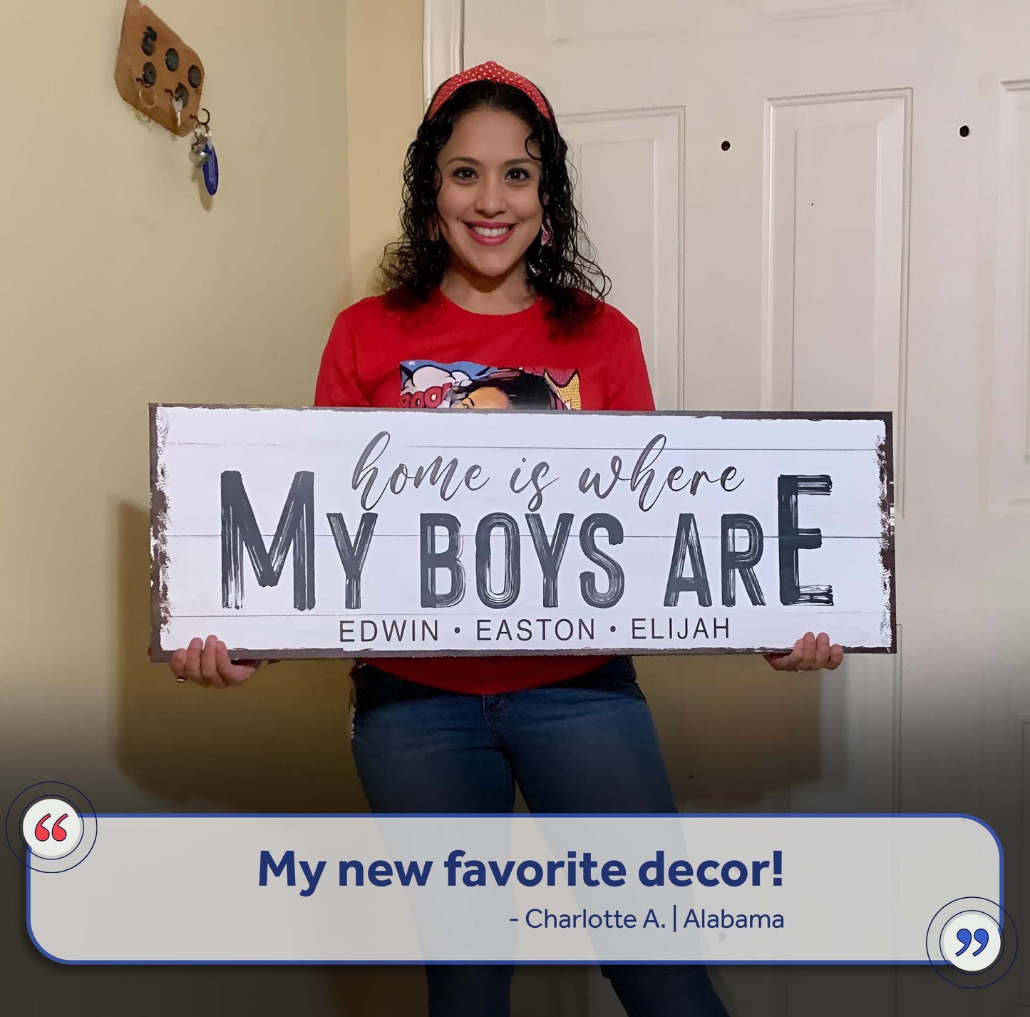 Home Is Where My Boys Are Family Canvas Sign