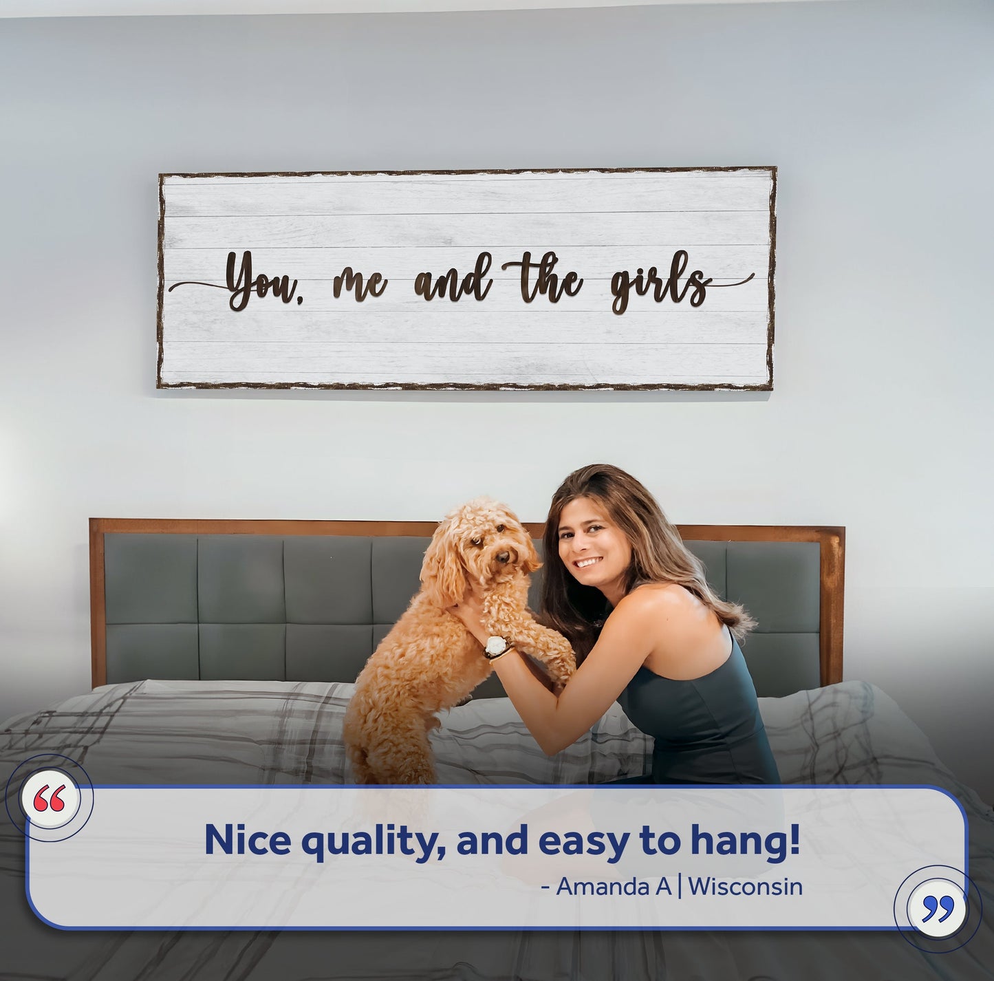 You Me And The Girls Family Canvas Sign