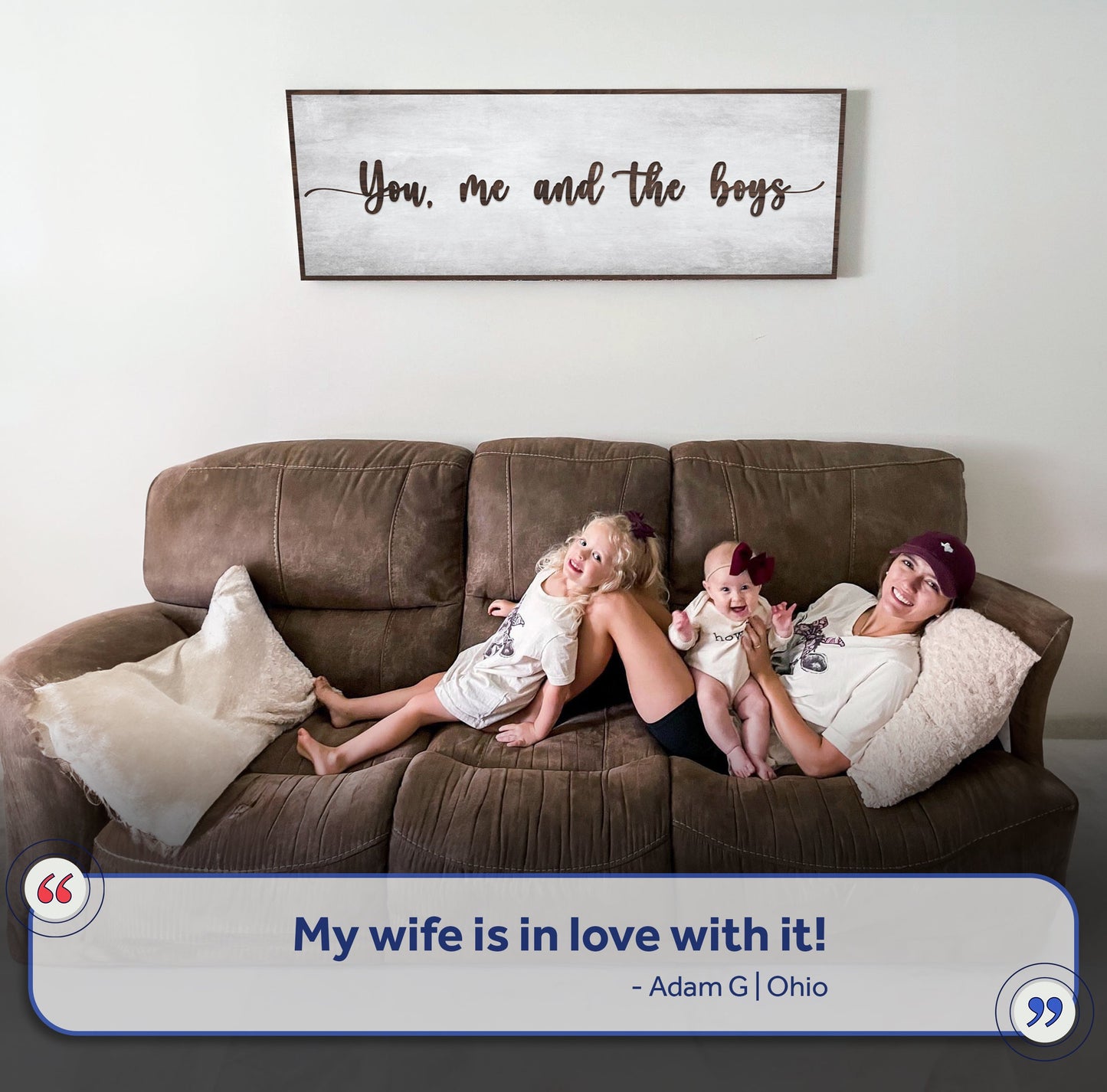 You Me And The Girls Family Canvas Sign