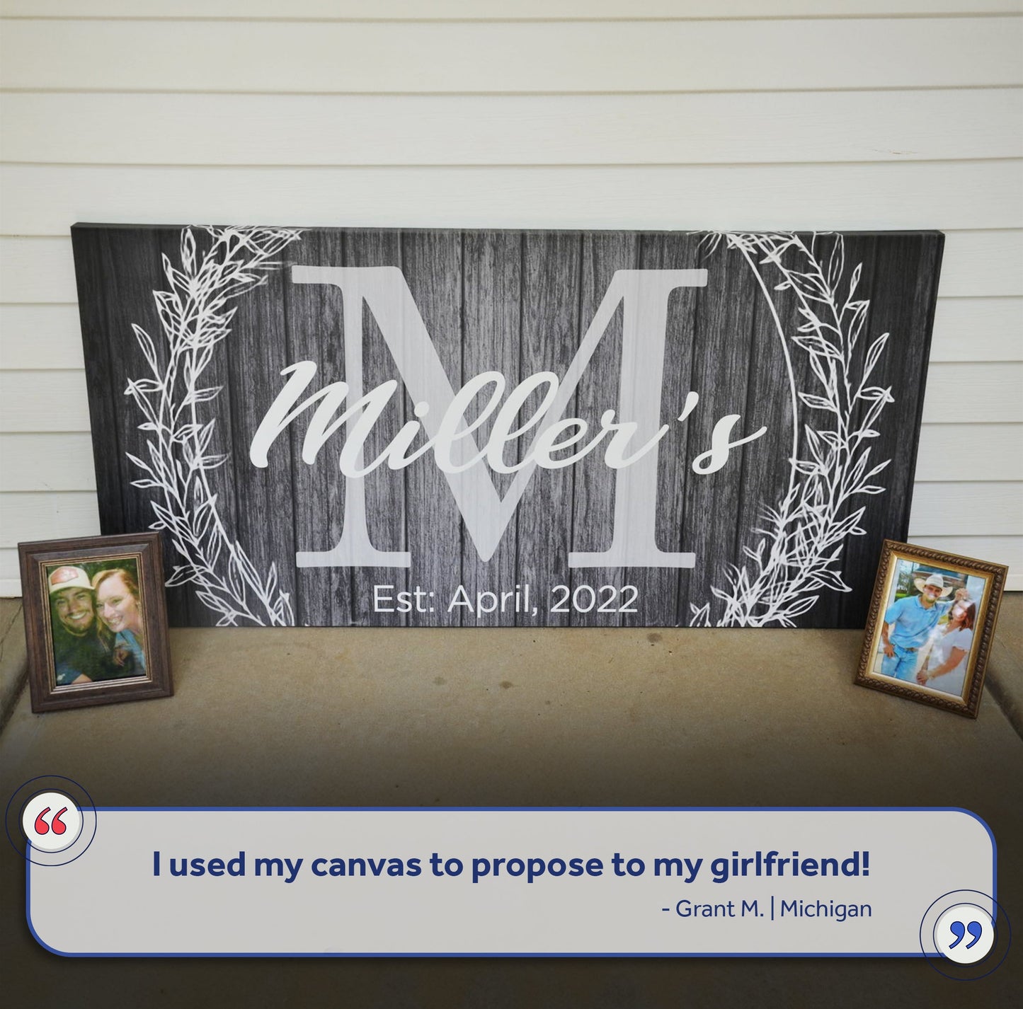 Family Name Monogram Canvas Wall Art