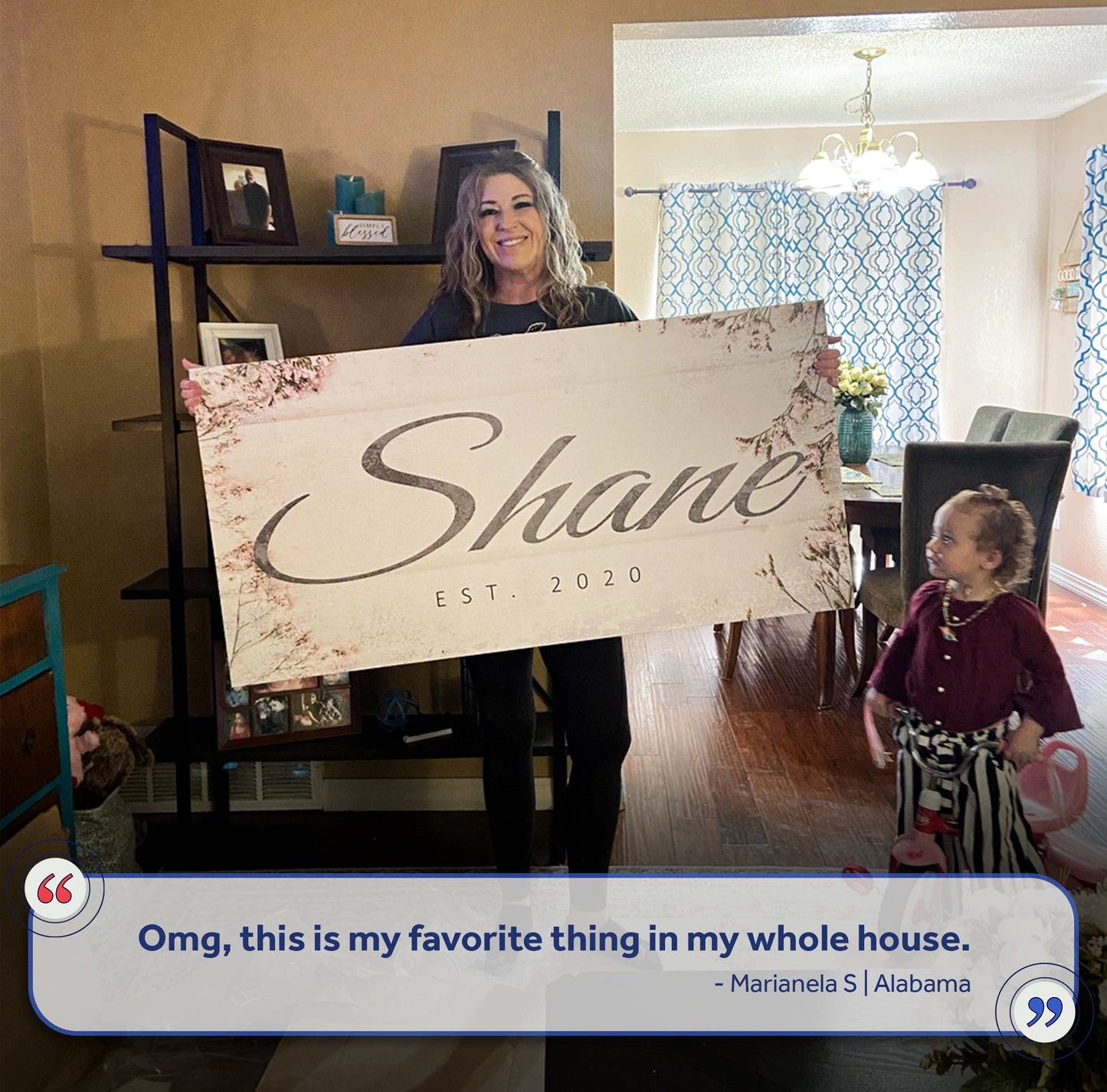 Family Name Canvas Wall Art Sign