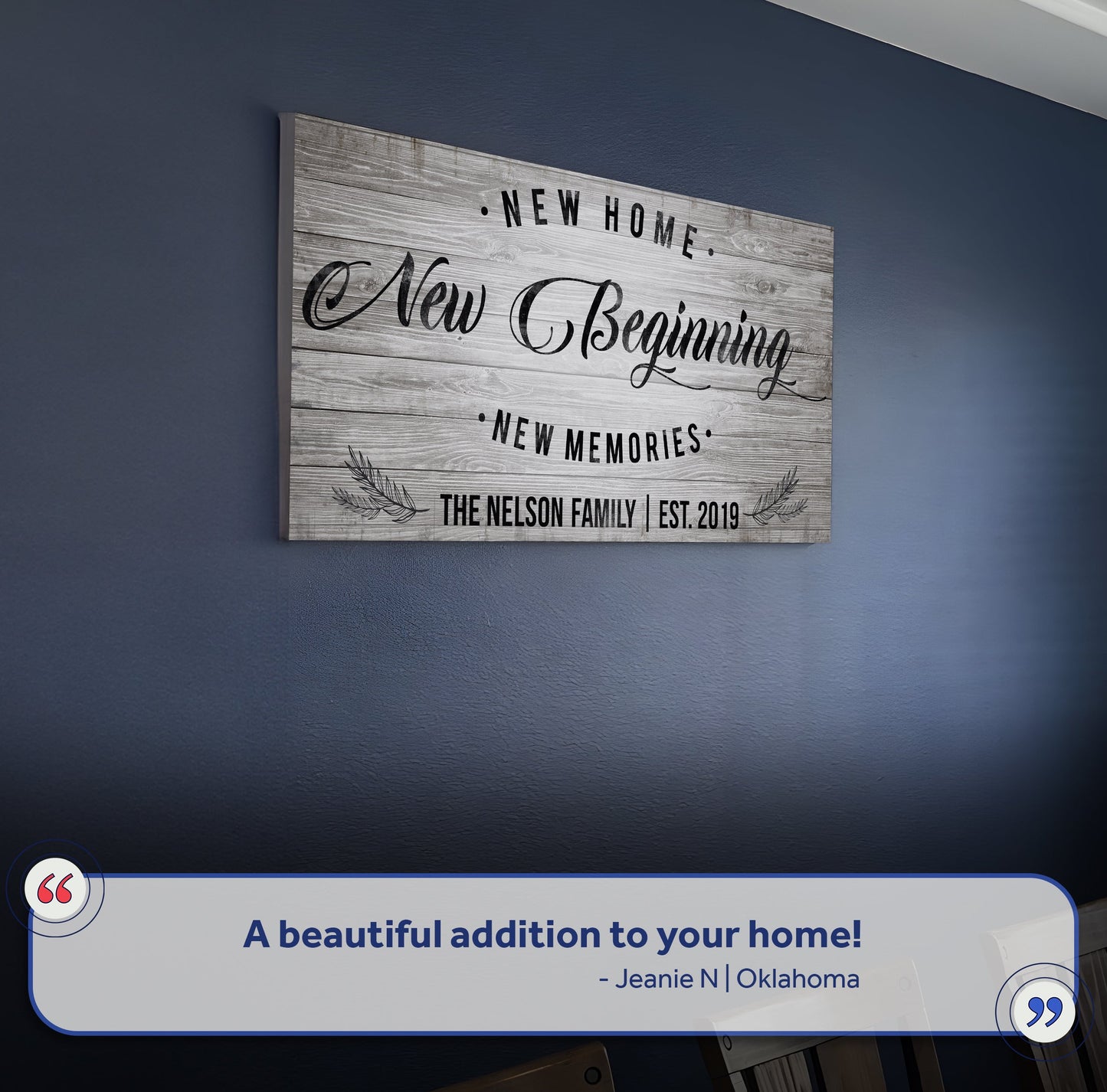 New Home Canvas Wall Art Sign