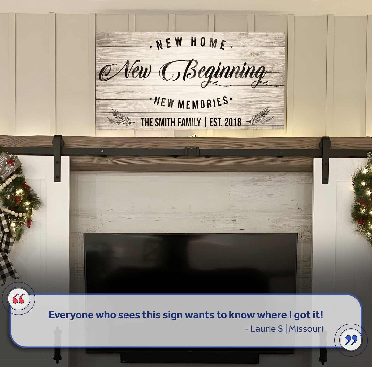 New Home Canvas Wall Art Sign