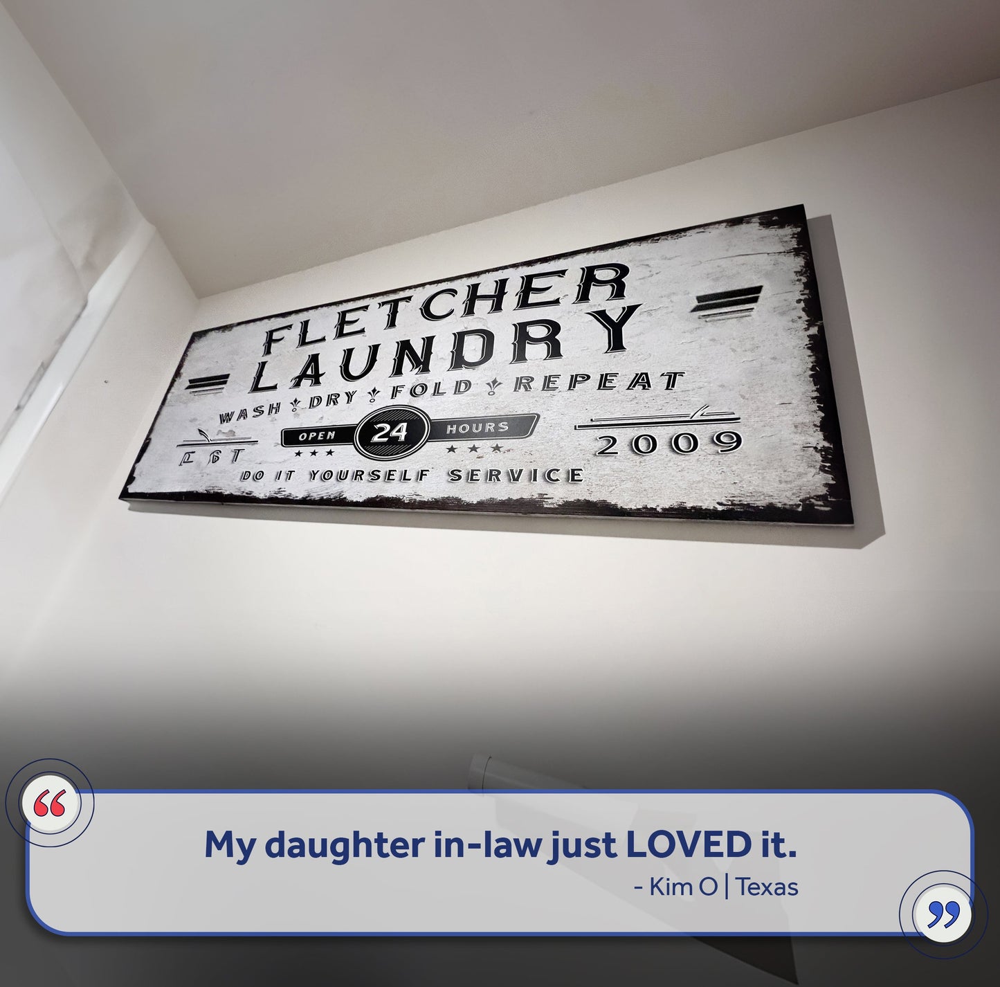Personalized Laundry Room Family Name Canvas Sign