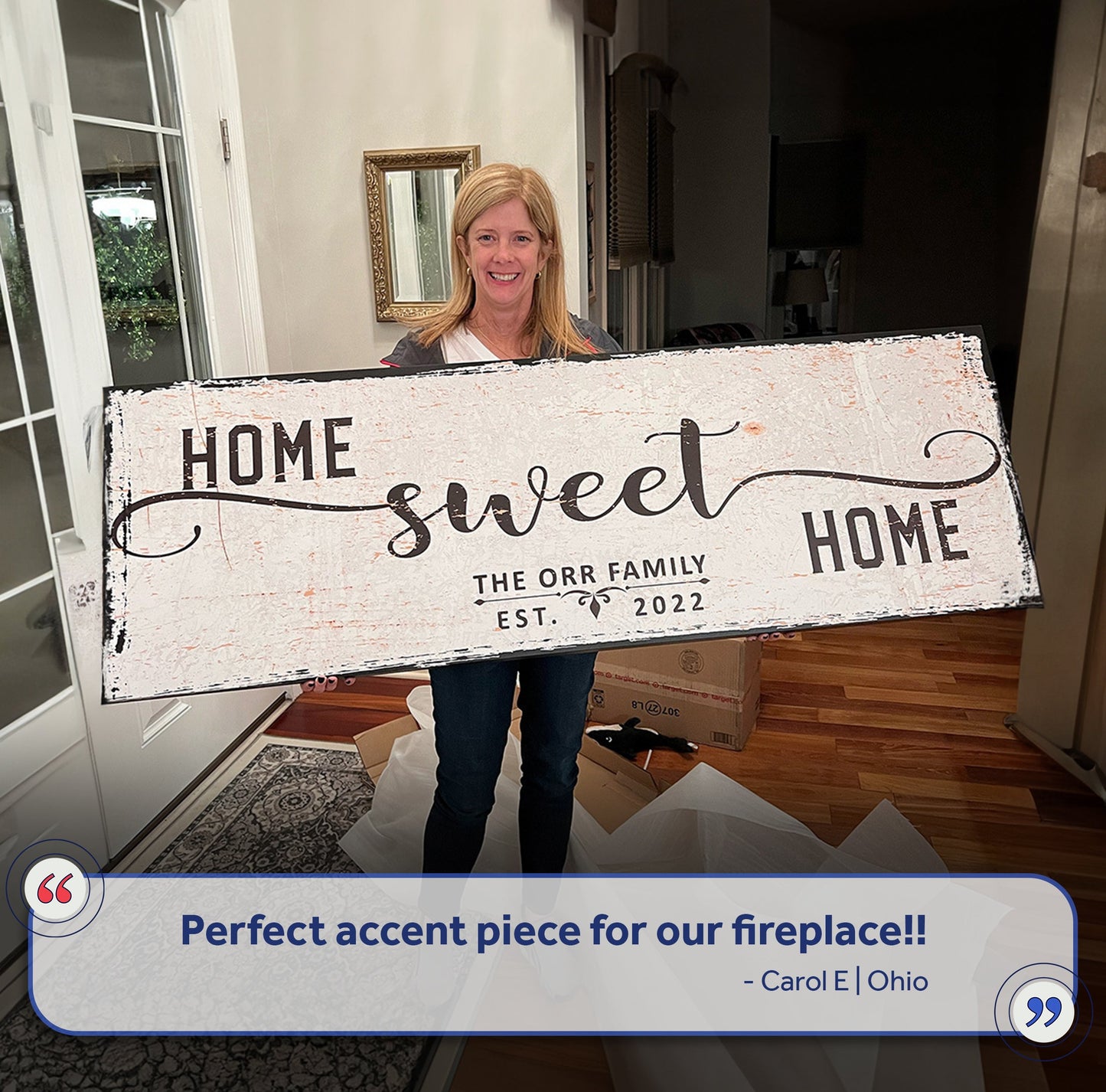 Home Sweet Home Personalized Family Canvas Sign
