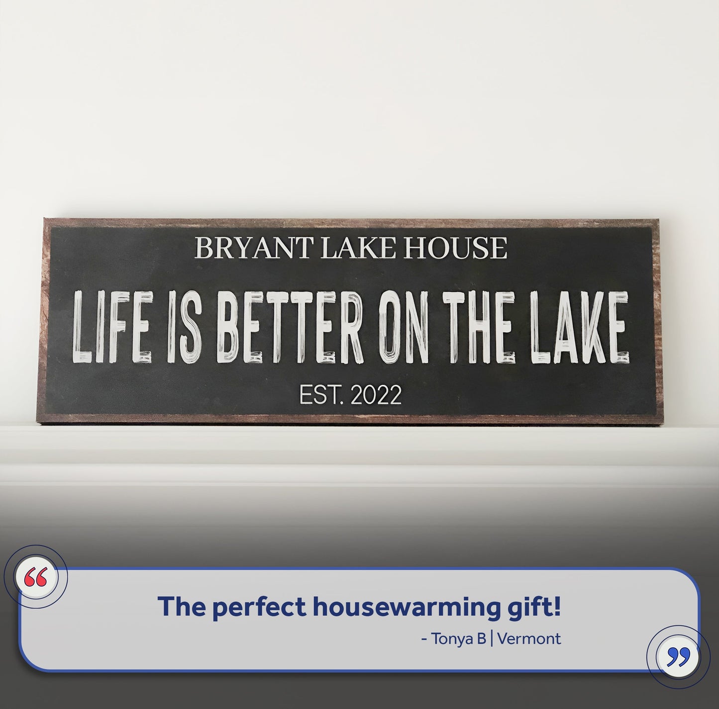 Life Is Better on the Lake Coastal Canvas Sign