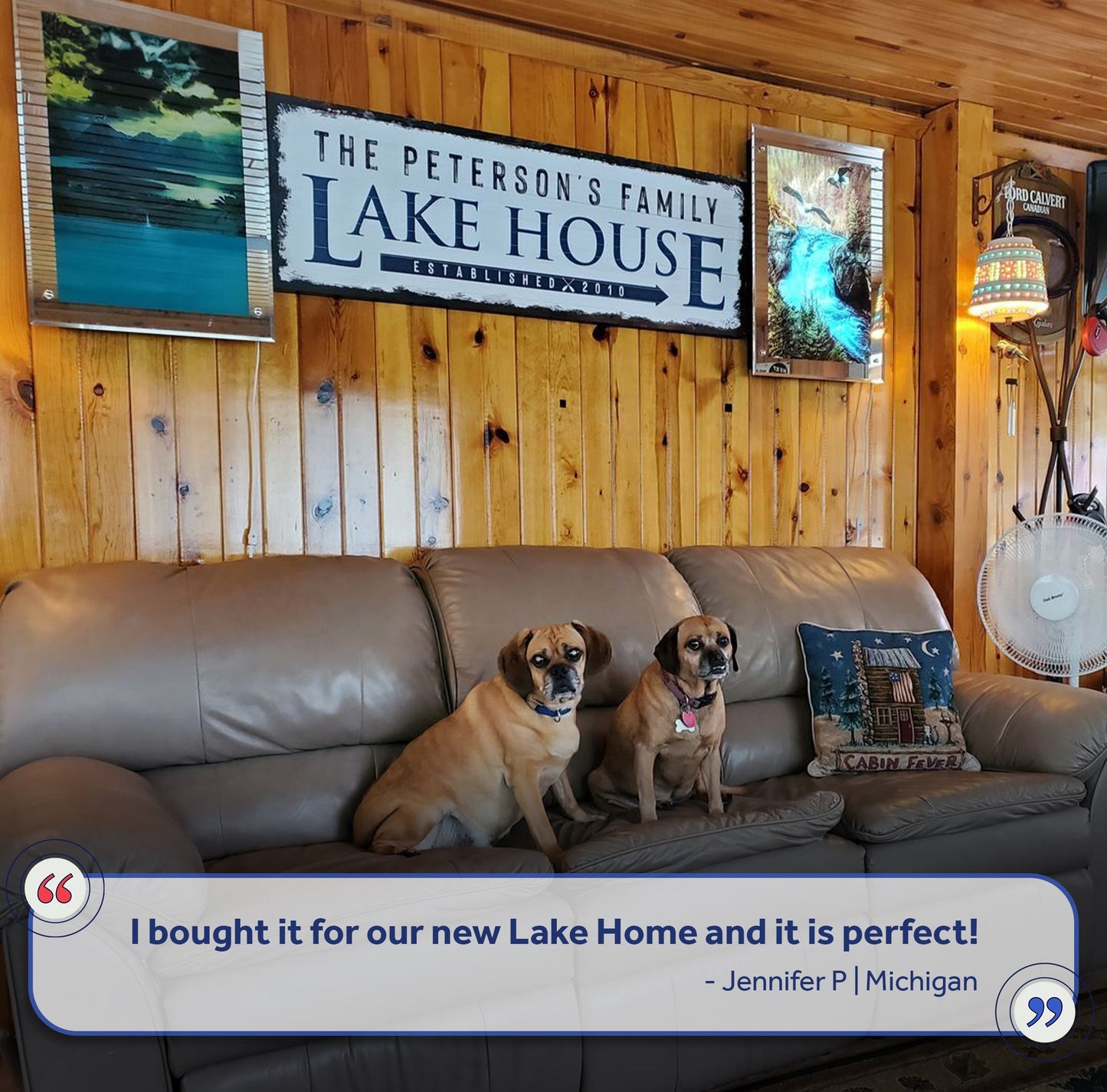 Family Lake House Personalized Arrow Canvas Sign