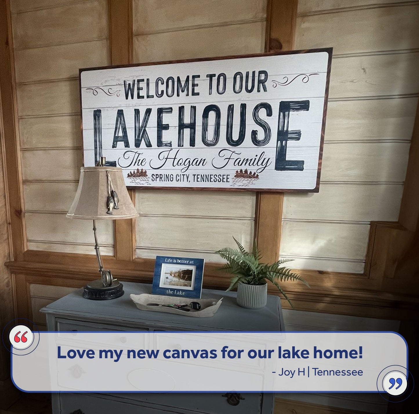Welcome To Our Lakehouse Canvas Wall Art