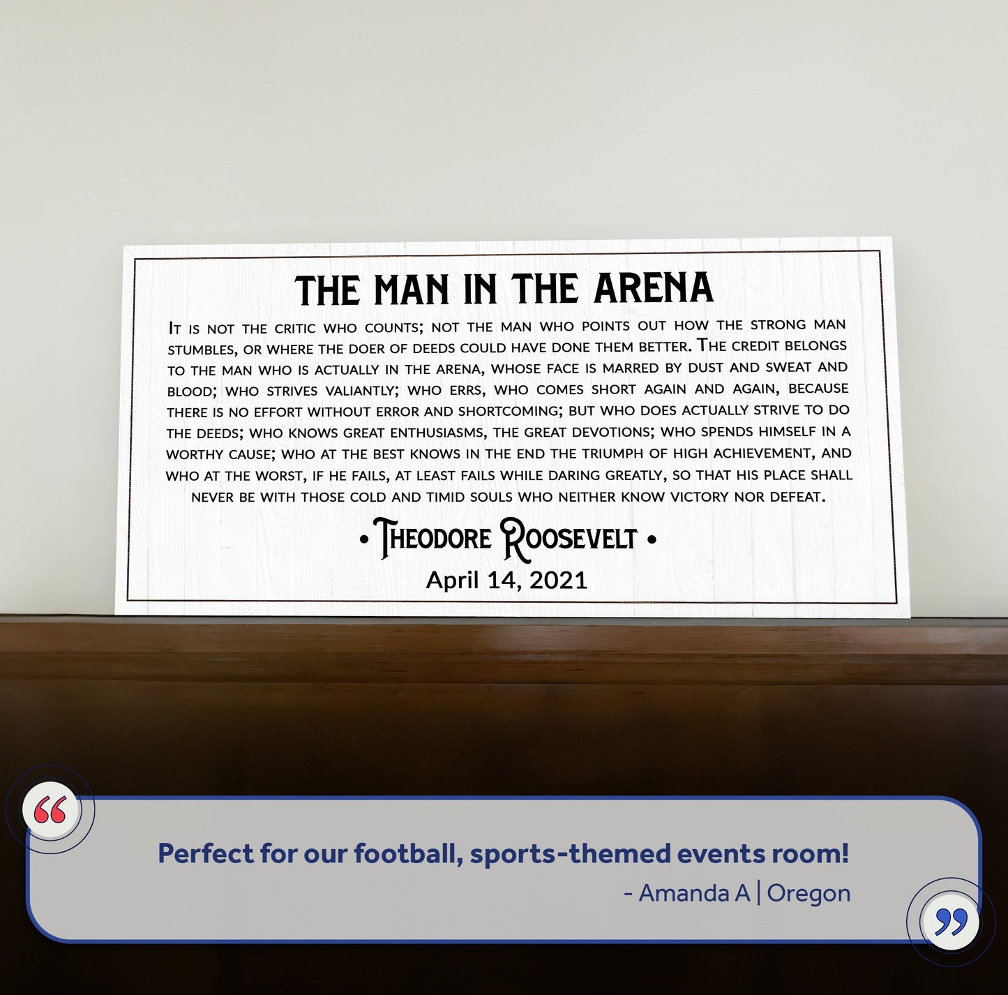 Man in the Arena Quote Canvas Wall Art VIII