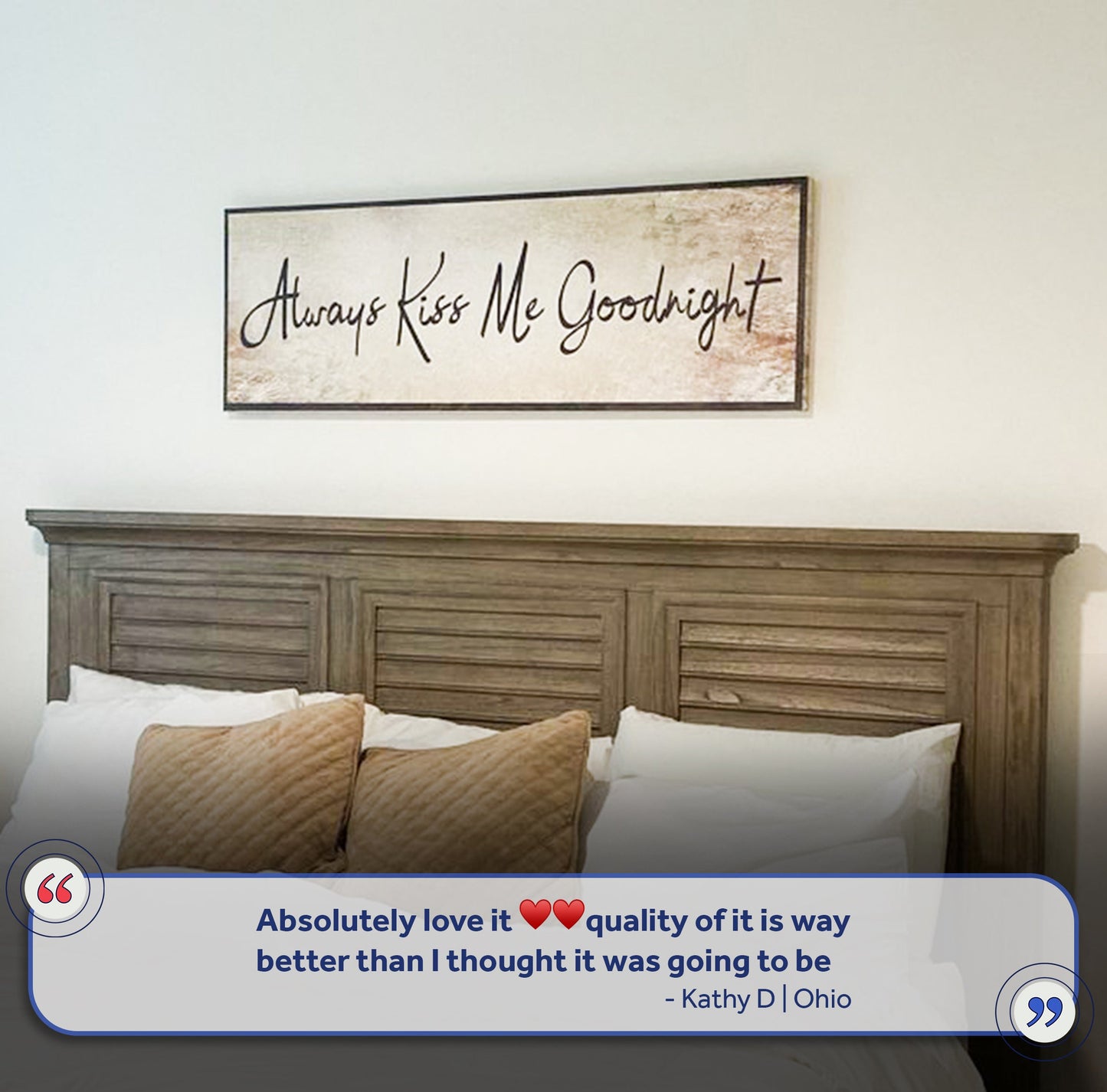 Always Kiss Me Goodnight Canvas Sign VI