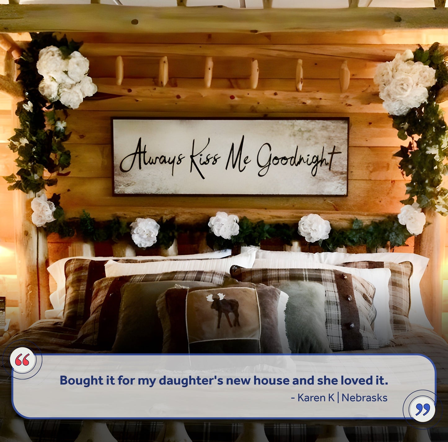Always Kiss Me Goodnight Canvas Sign VI