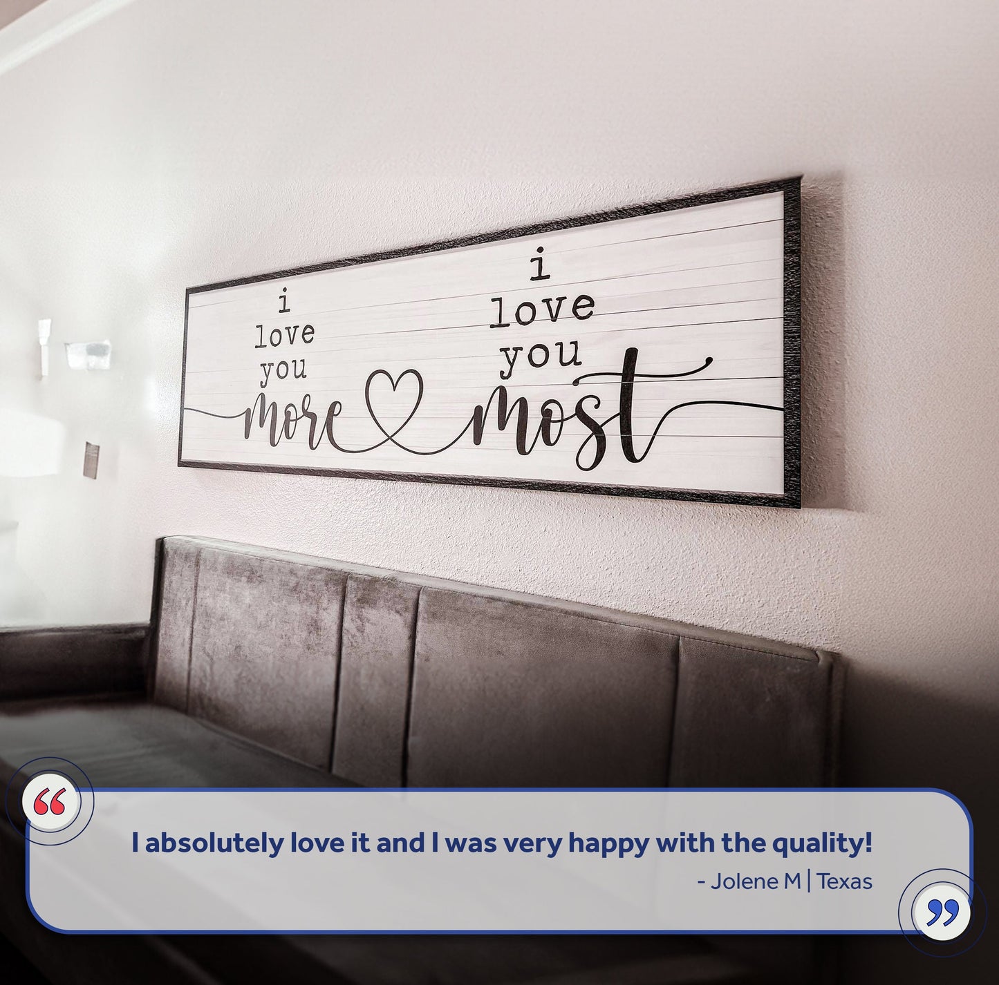 I Love You More I Love You Most Couple Canvas Sign