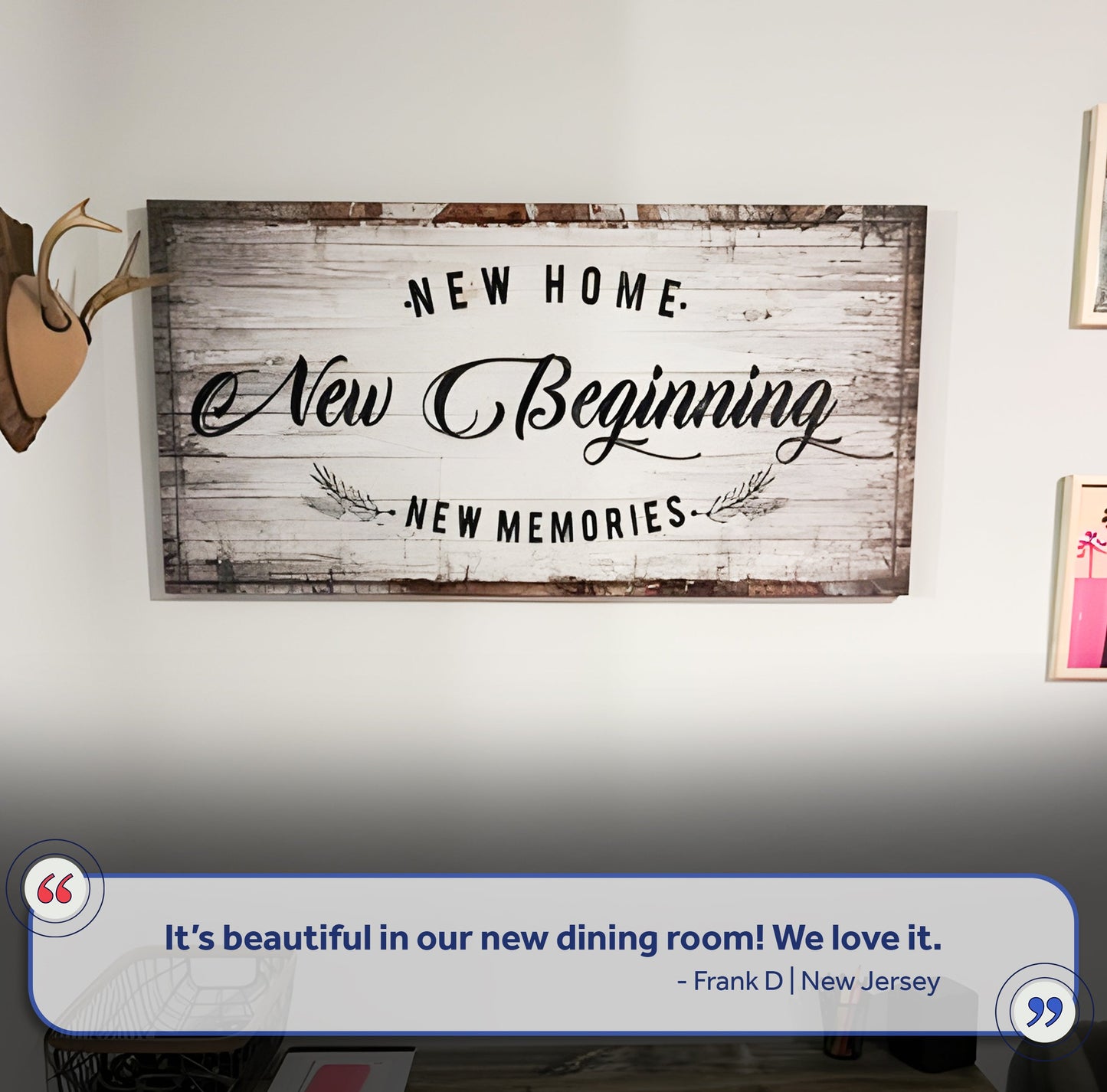 New Home New Beginning Canvas Sign