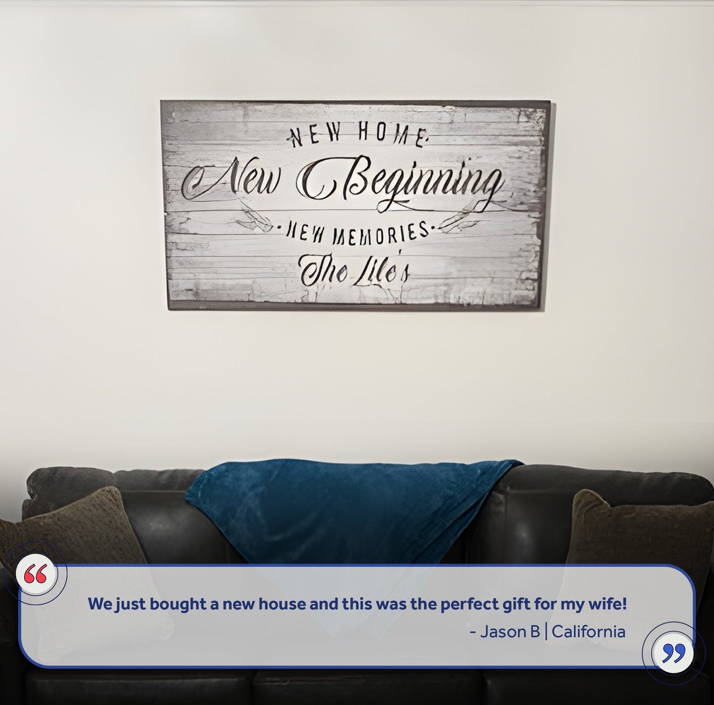 New Home New Beginning Canvas Sign - Housewarming Art
