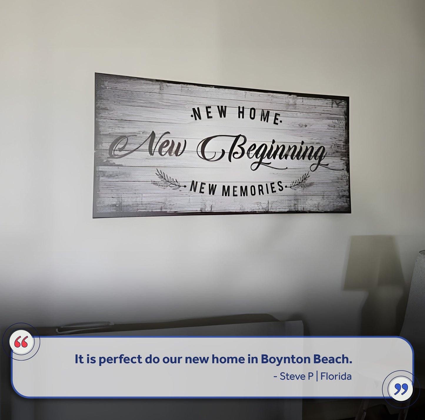 New Home New Beginning Canvas Sign - Housewarming Art