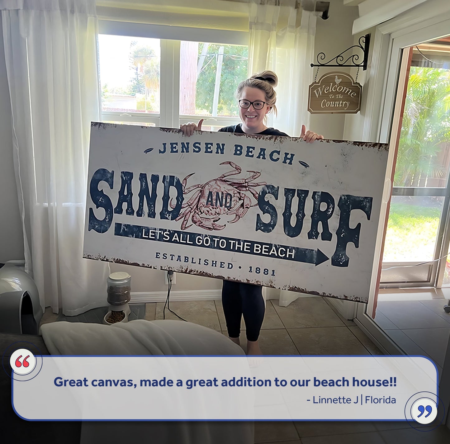 Sand and Surf Beach House Canvas Wall Art