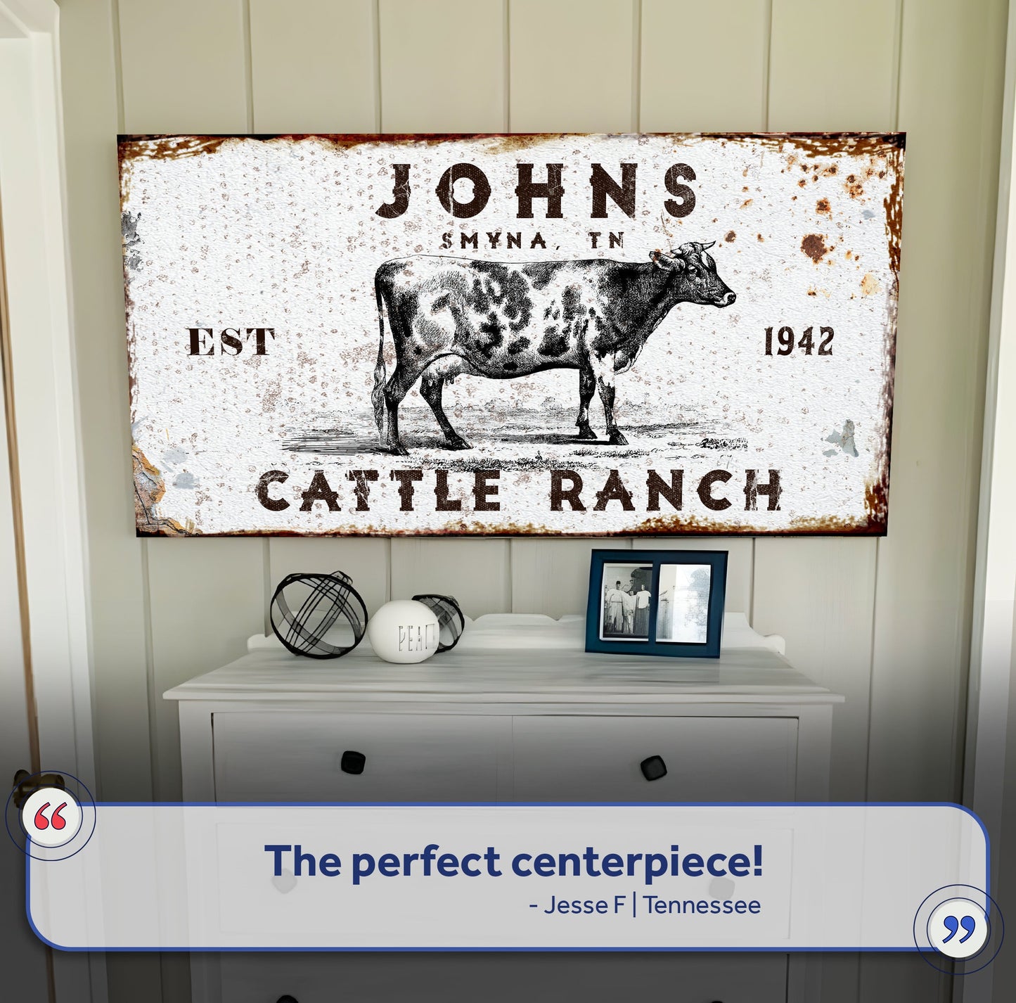 Cattle Ranch Farmhouse Canvas Sign III