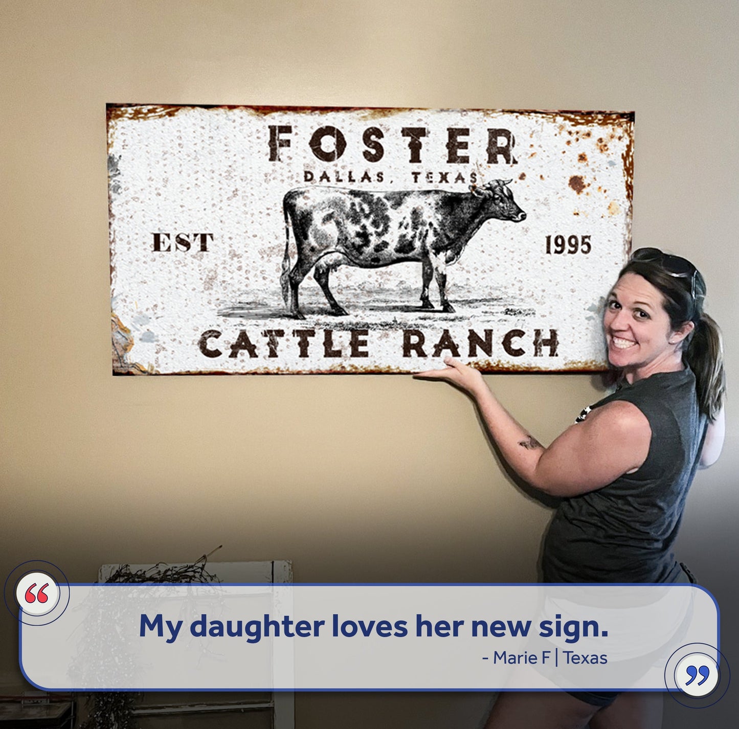 Cattle Ranch Farmhouse Canvas Sign III