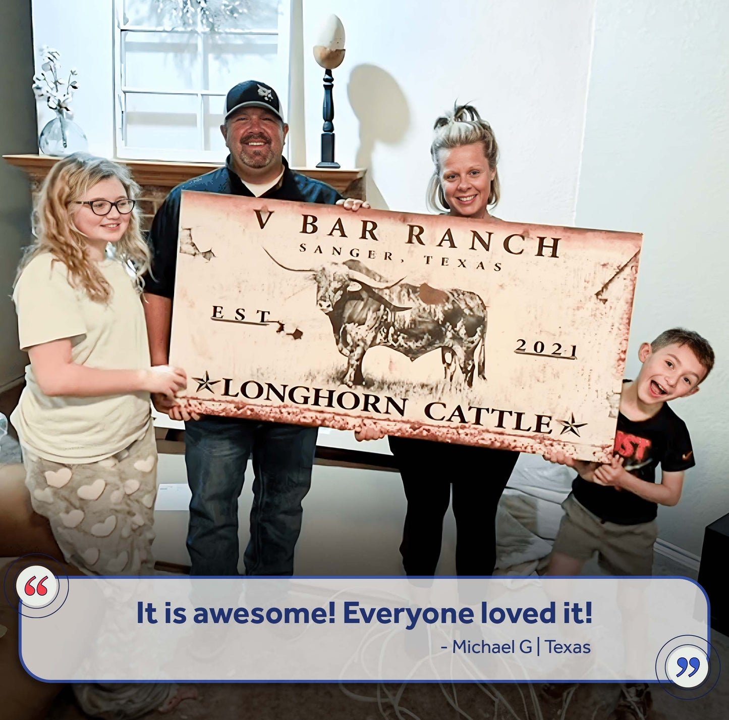 Longhorn Rustic Cattle Canvas Sign