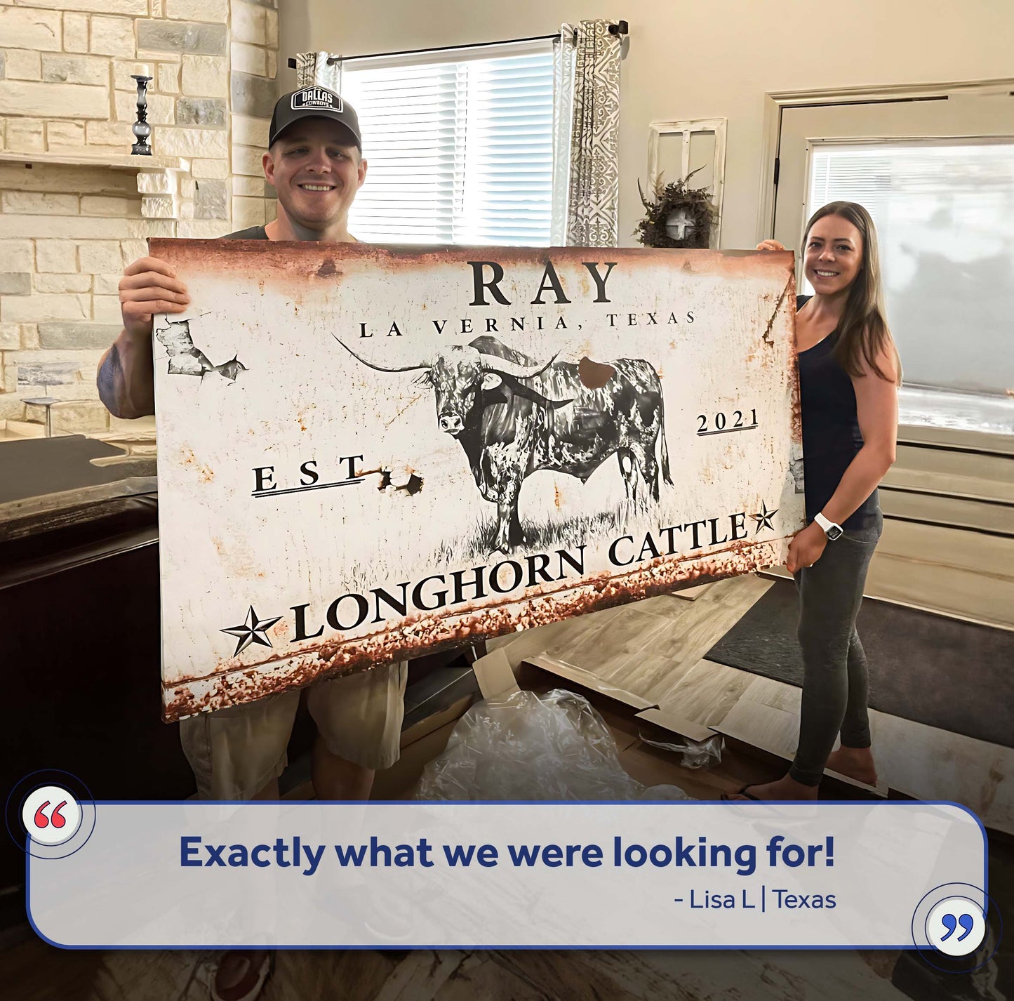 Longhorn Rustic Cattle Canvas Sign