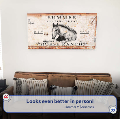 Rustic Horse Ranch Farmhouse Canvas Wall Art