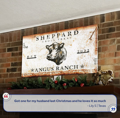 Angus Ranch Canvas Sign