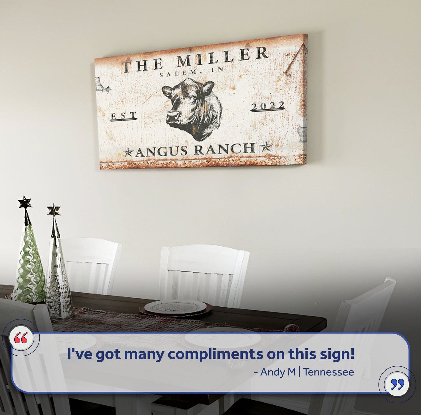 Angus Ranch Canvas Sign