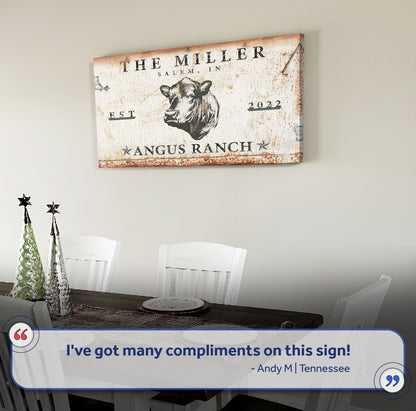 Angus Ranch Canvas Sign