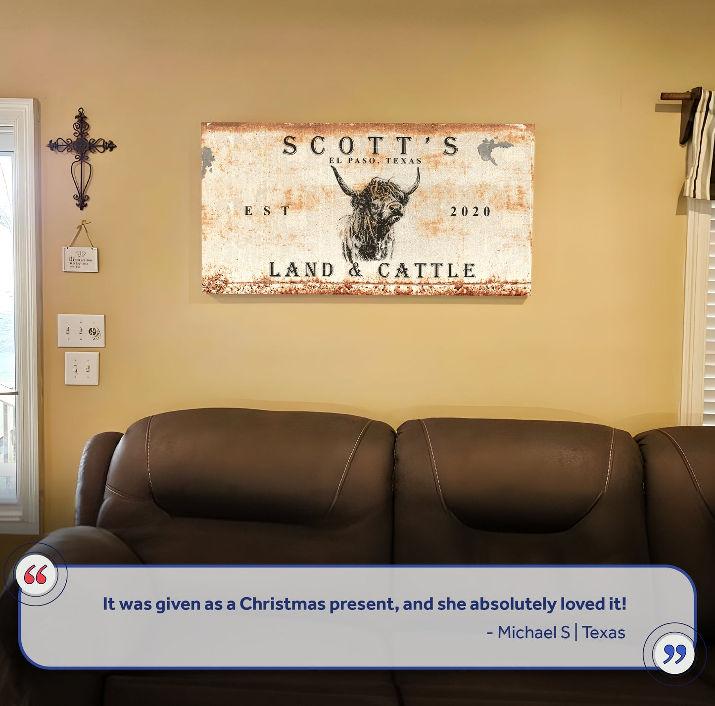 Land and Cattle Rustic Canvas Wall Art