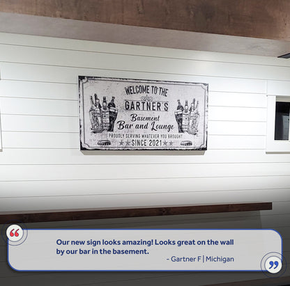 Home Bar Canvas Sign
