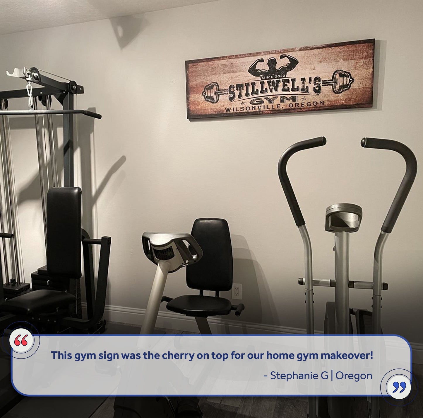 Gym Sign Personalized Motivational Canvas Wall Art