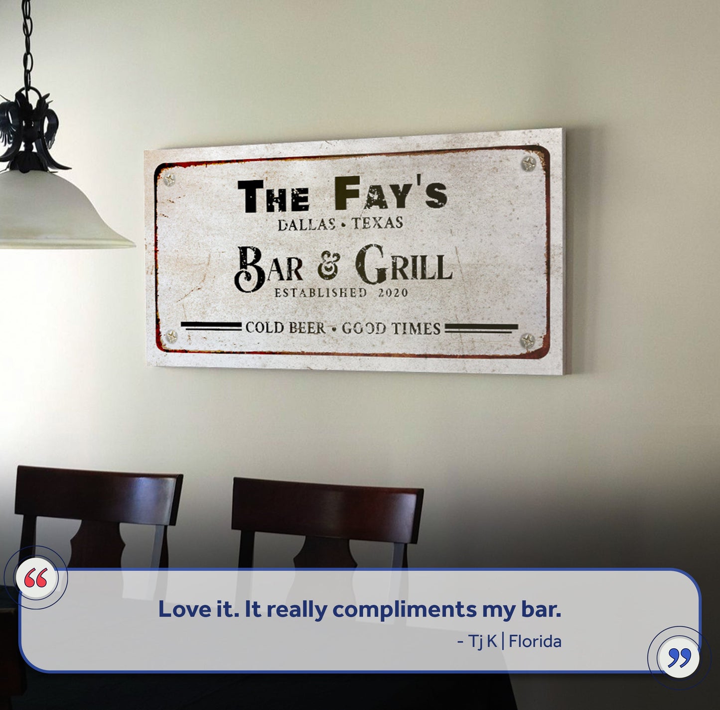 Vintage Bar and Grill Canvas Wall Decor