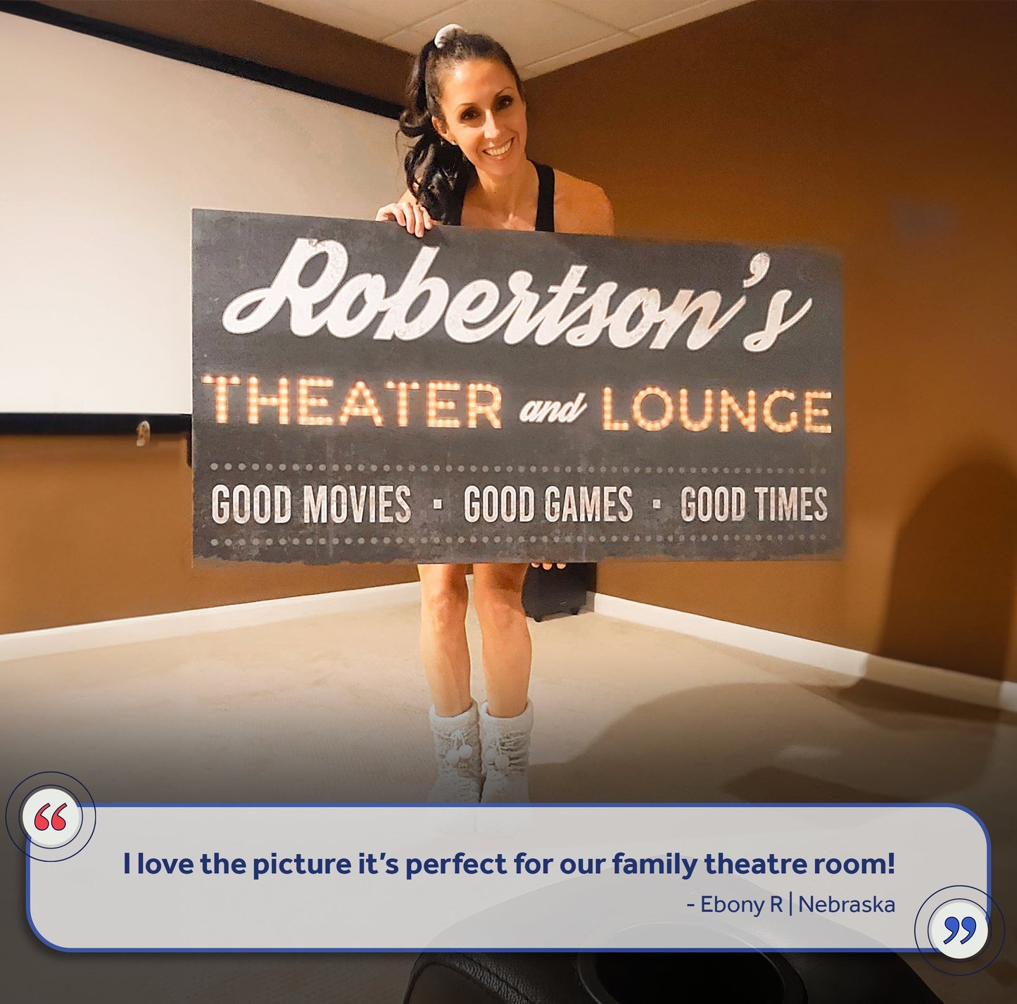 Family Theater and Lounge Sign Canvas Wall Art