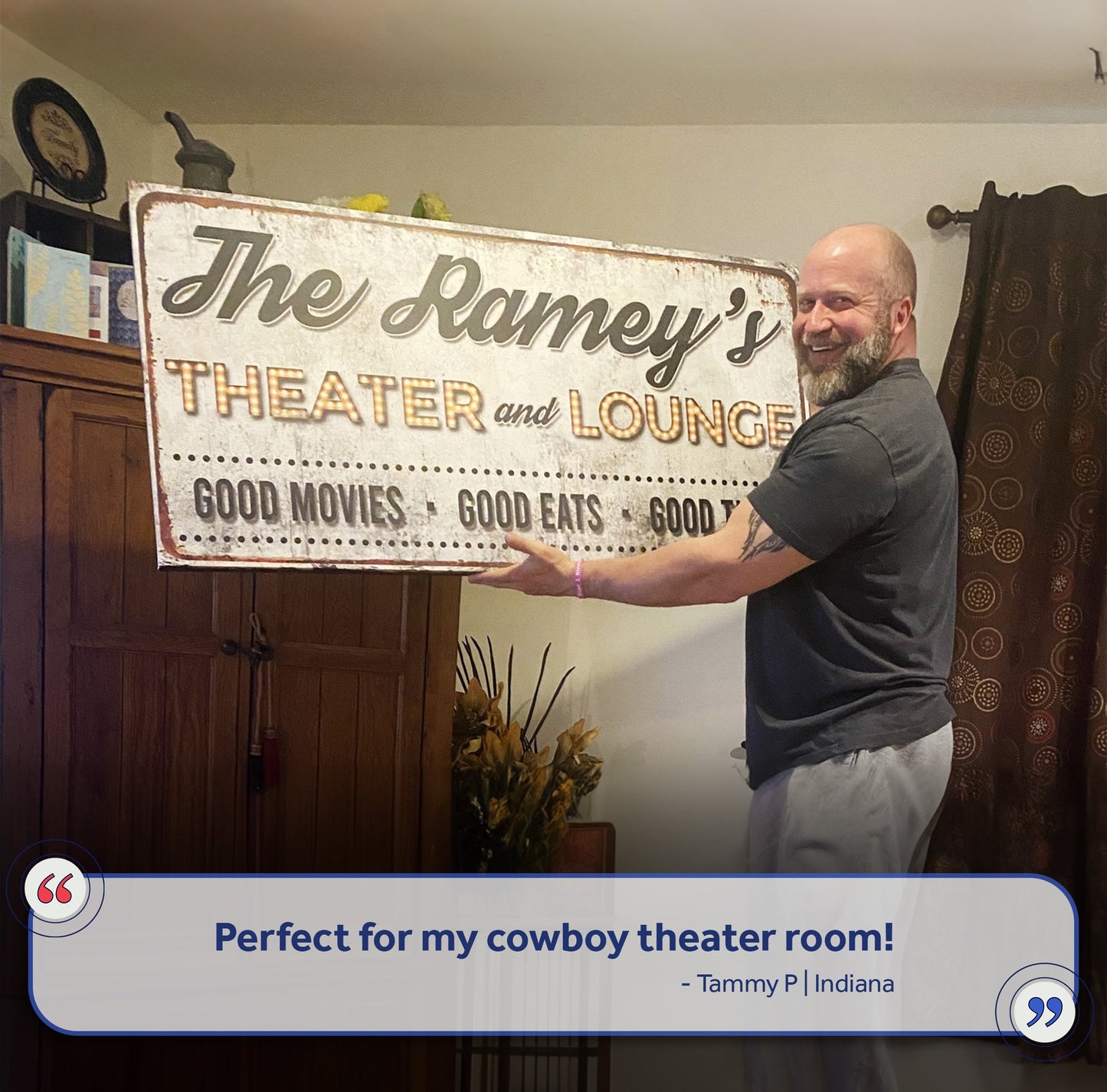 Family Theater And Lounge Canvas Sign IV
