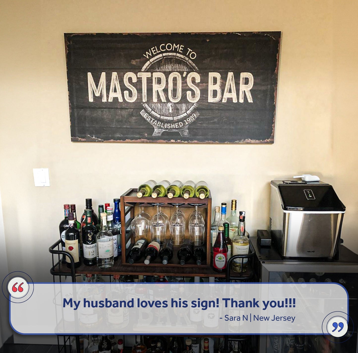 Beer Barrel Bar Canvas Wall Art Sign