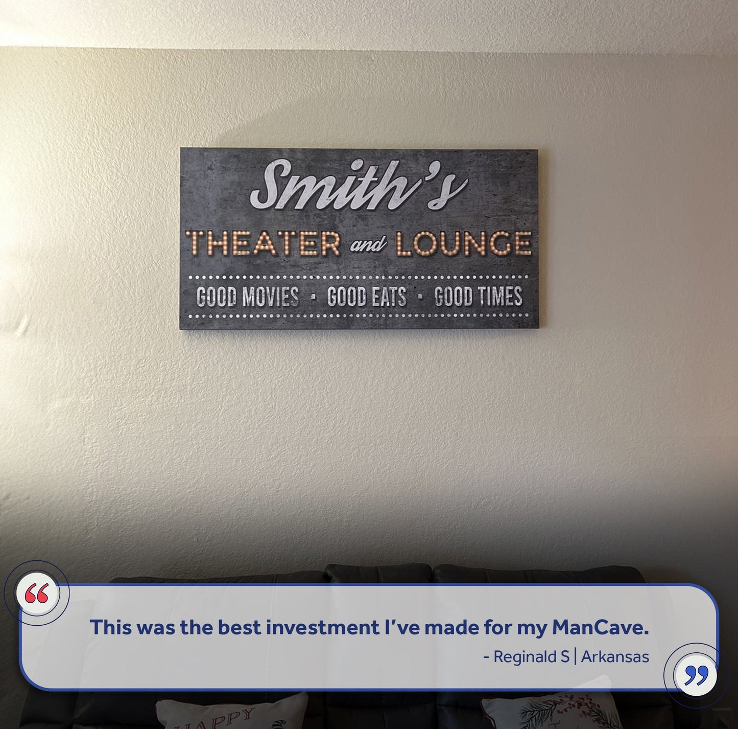 Family Theater and Lounge Sign Canvas Wall Art