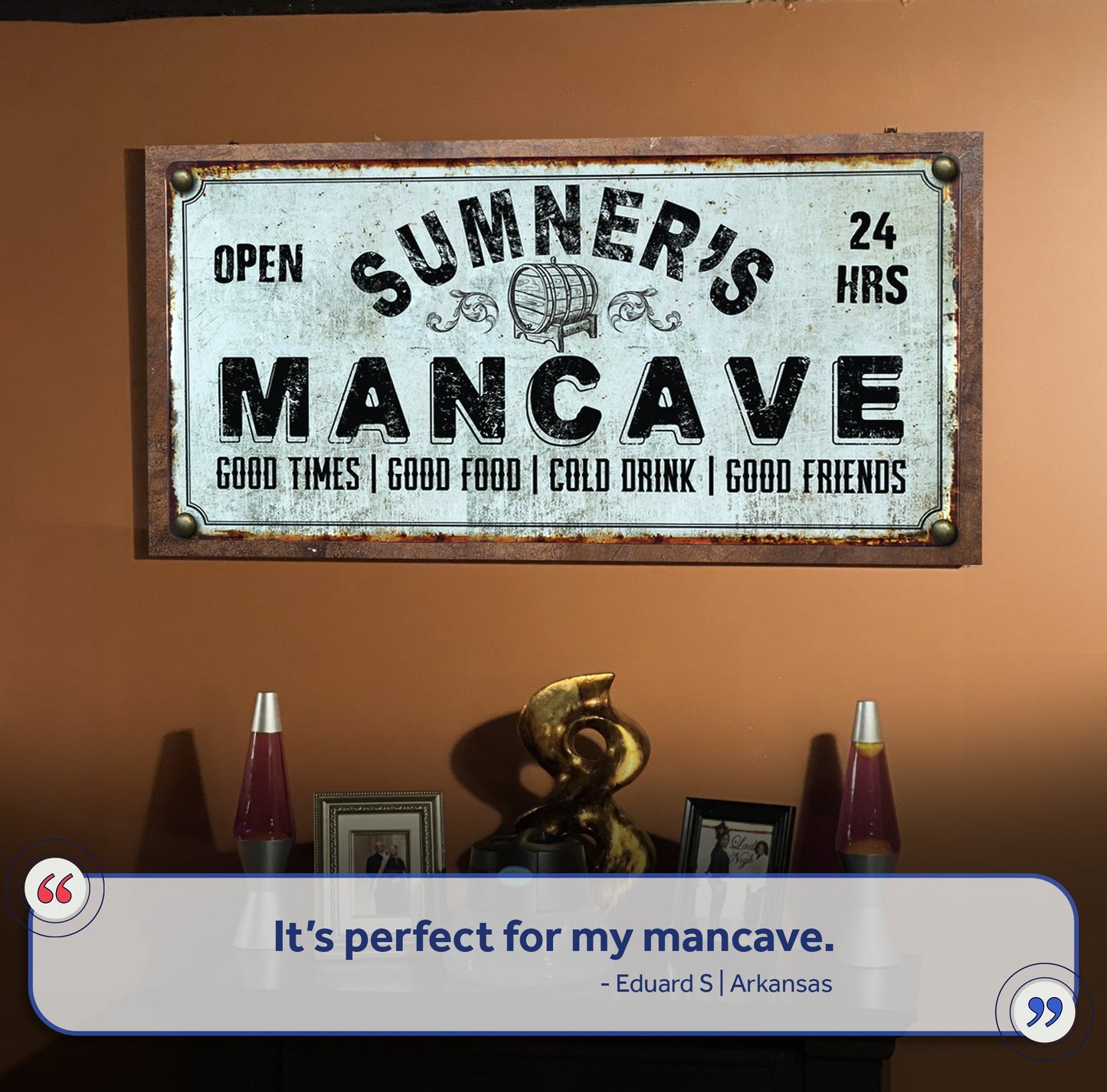 Personalized Man Cave Canvas Sign