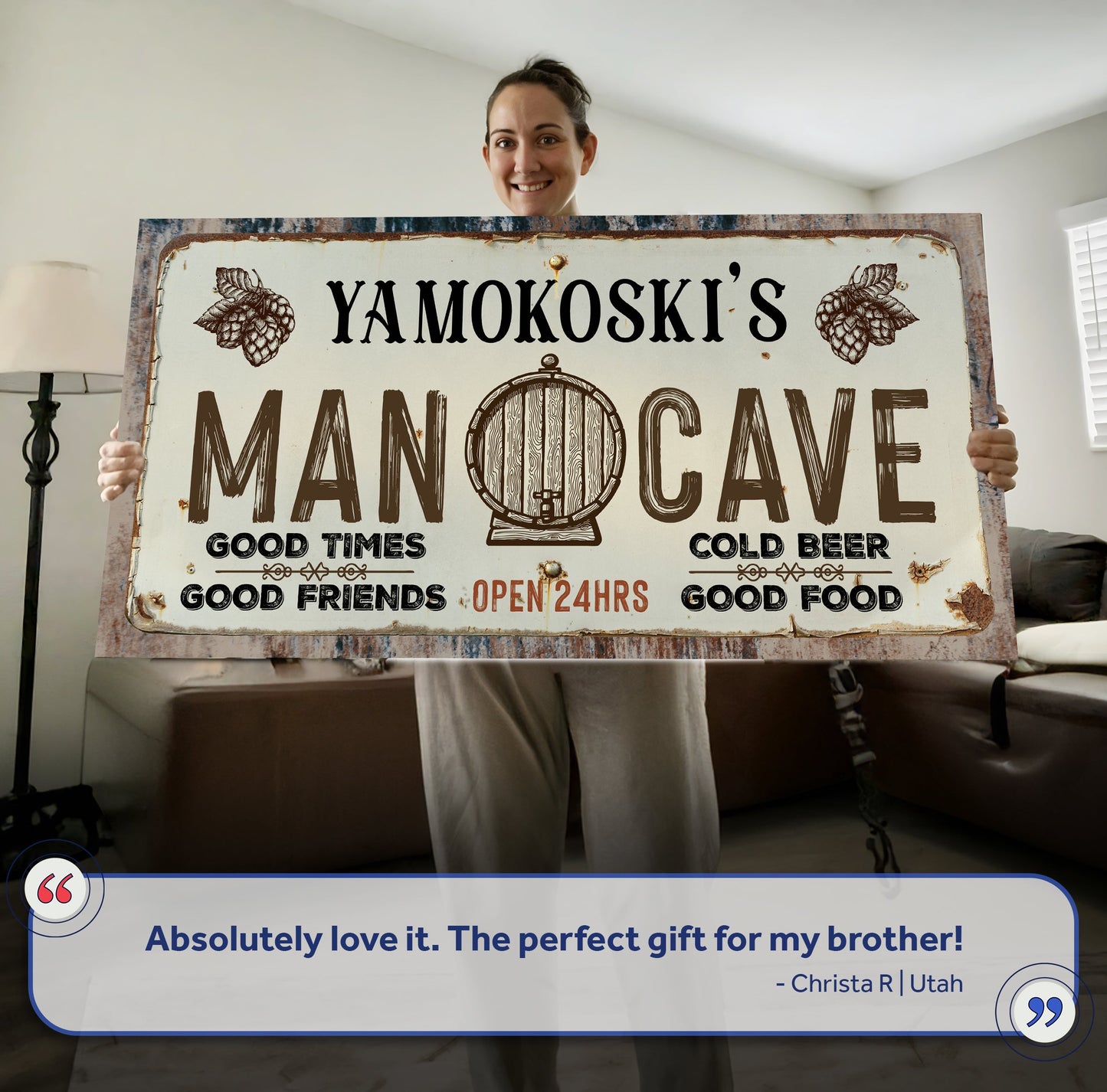 Man Cave Canvas Sign
