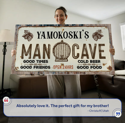 Man Cave Canvas Sign